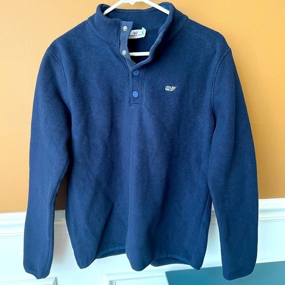 Vineyard Vines Tops - VINEYARD VINES Women’s Navy Blue Fleece Sweatshirt Size Medium Preppy Hiking